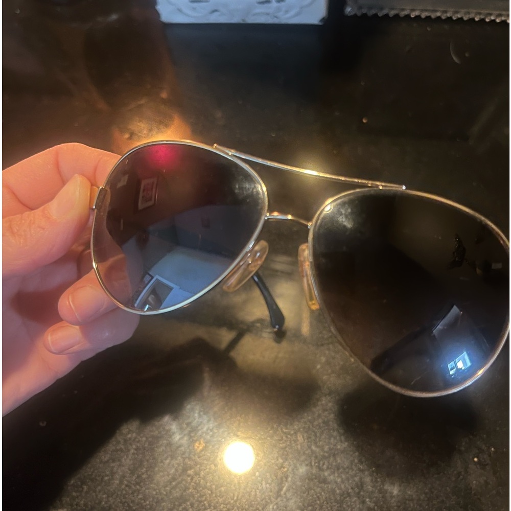 CHANEL Aviator Sunglasses Silver Frame with Dark Lenses